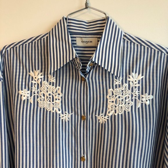 Coach Oversized Floral Embroidery Shirt - Picture 6 of 9
